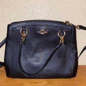 Coach Minetta Black Leather Crossbody Bag